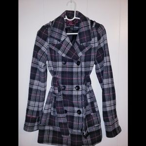 Plaid Double Breasted Coat